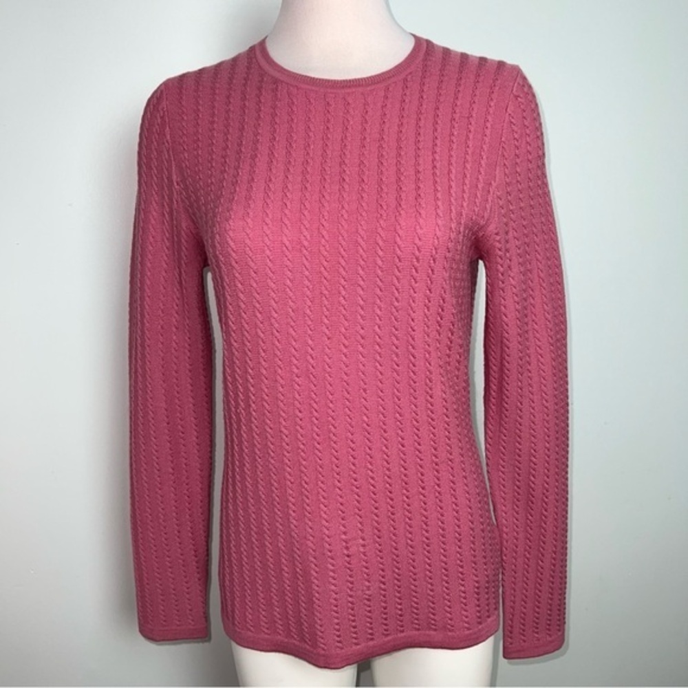 Brooks Brothers Rose Pink Merino Wool Sweater Crewneck Preppy Luxury Size Medium